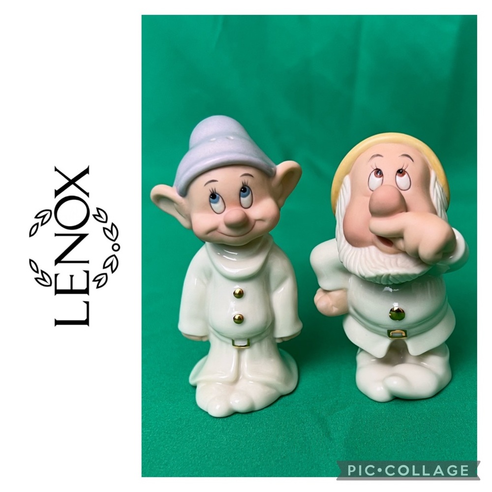 LENOX | Vintage DISNEY Dopey And Sneezy Salt And Pepper Shakers *NEVER USED* 💎